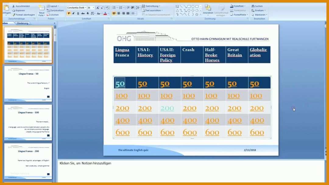 Faszinierend Jeopardy Powerpoint Vorlage 1280x720