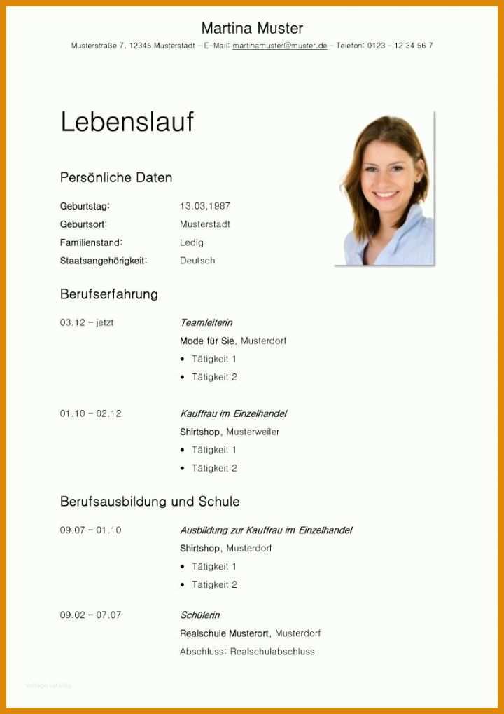 Tabellarischer Lebenslauf Kostenlose Vorlage Tabellarischer Lebenslauf Vorlage Kostenlos