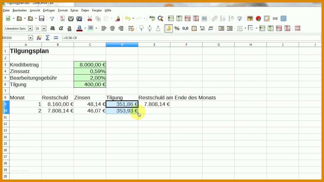 Rühren Tilgungsplan Erstellen Excel Vorlage 1280x720