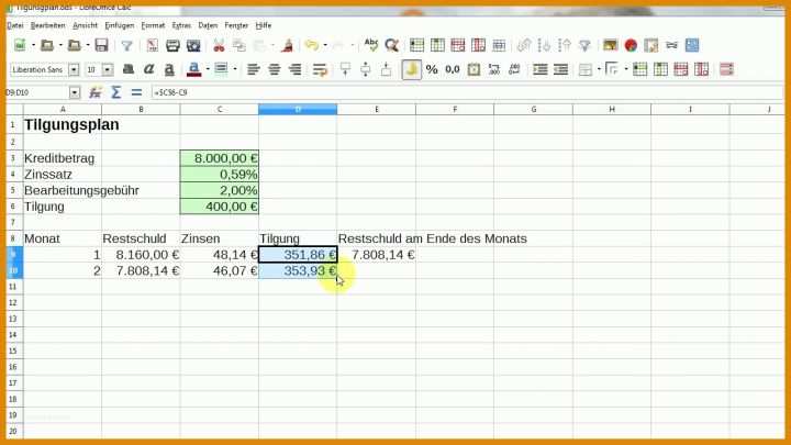 Exklusiv Tilgungsplan Erstellen Excel Vorlage 1280x720