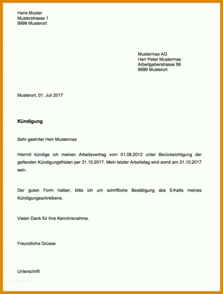 Einzigartig Vorlage Kündigung Arbeitgeber 777x1024