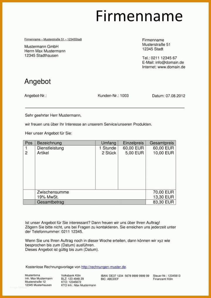 Hervorragen Angebot Hausmeisterservice Vorlage 900x1272