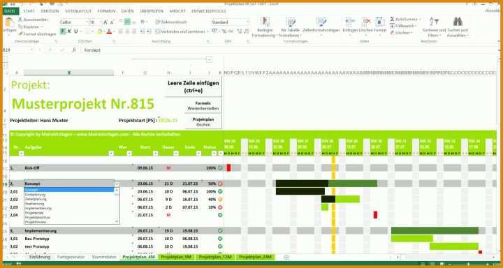 Vorlage Projektplan Projektplan Terminplan