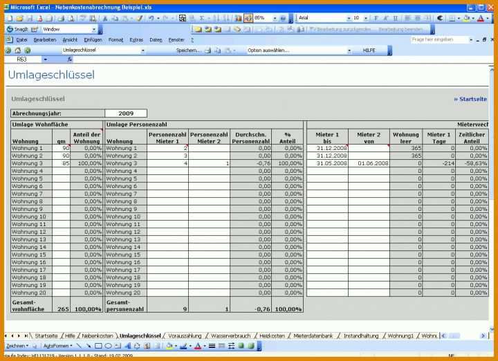 Vorlage Nebenkostenabrechnung Kostenlos Nebenkostenabrechnung Excel