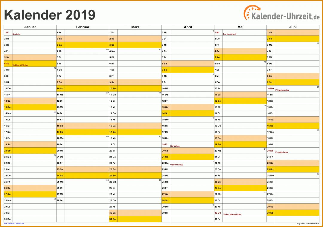 Großartig Kalender 2019 Vorlage 3200x2254