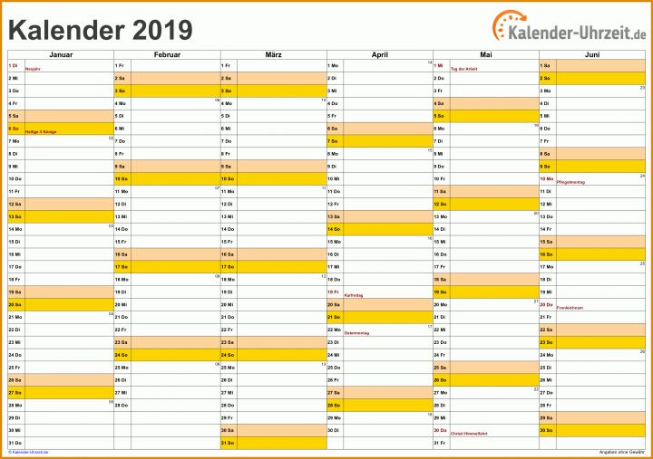 Moderne Kalender 2019 Vorlage 3200x2254