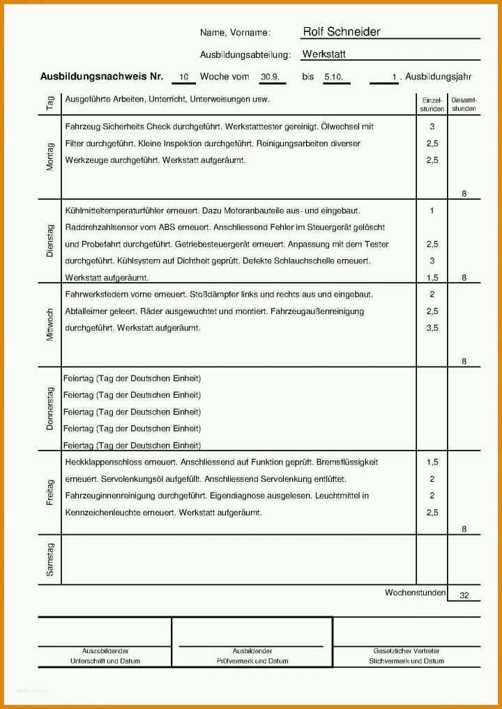 Wunderbar Ihk Ausbildungsnachweis Vorlage 1240x1754