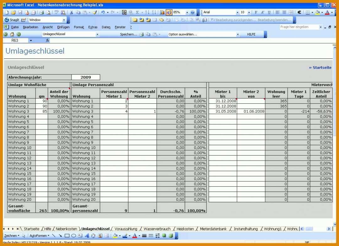 Beste Nebenkostenabrechnung Erstellen Excel Vorlage 1178x854