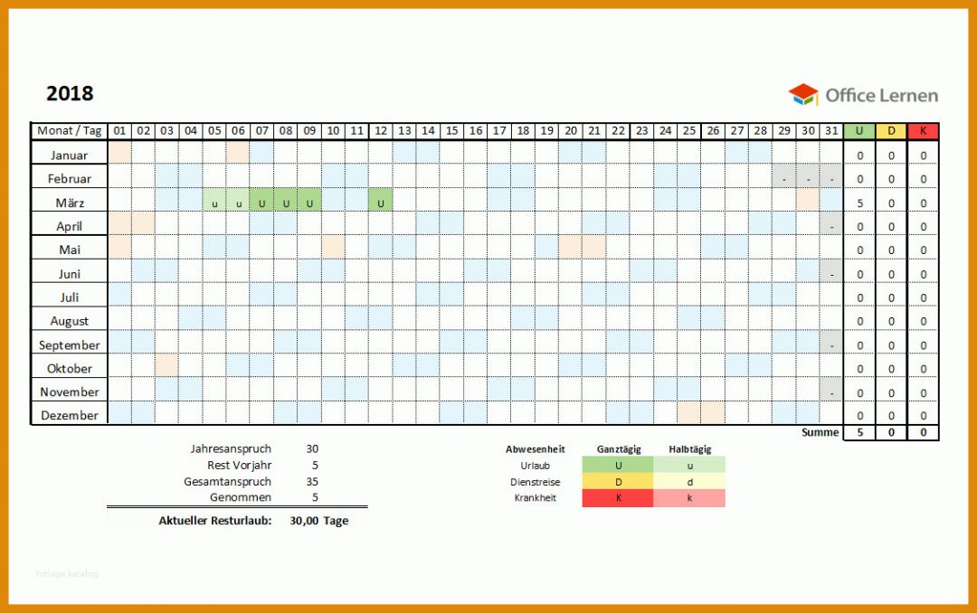 Phänomenal Urlaubsplaner Excel 2019 Vorlage 1126x707