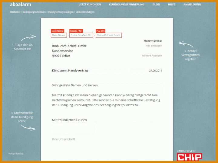 Großartig Vertrag Kündigen Mobilcom Debitel Vorlage 1055x791