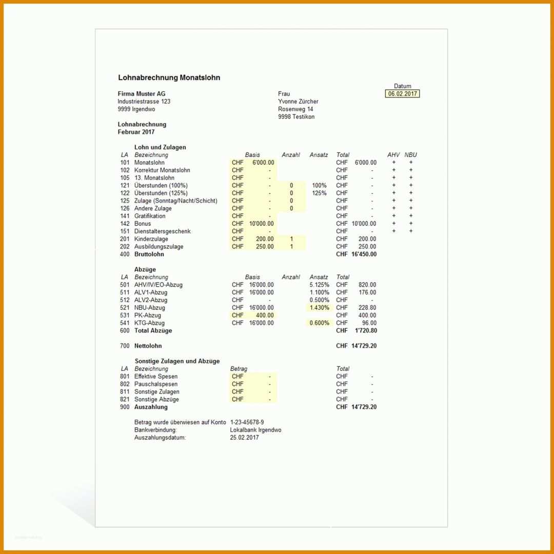 Spektakulär Lohnabrechnung Vorlage 1500x1500