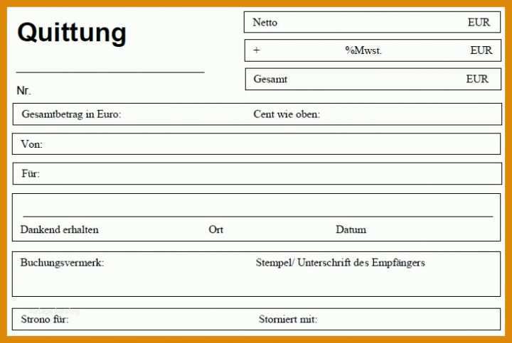 Großartig Quittung Ohne Mwst Vorlage Kostenlos 731x490