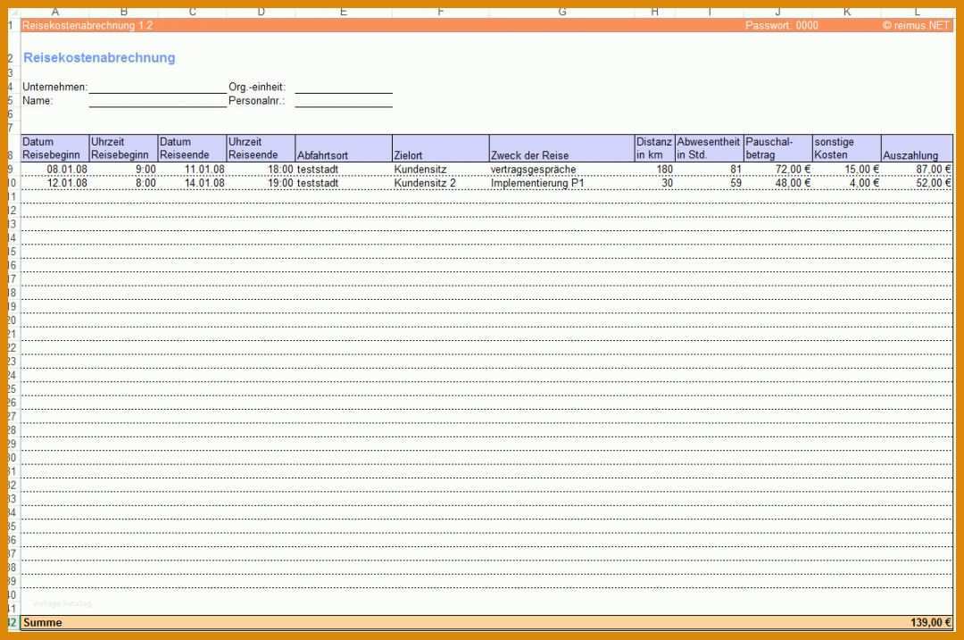 Unglaublich Reisekostenabrechnung Vorlage Kostenlos 1193x792