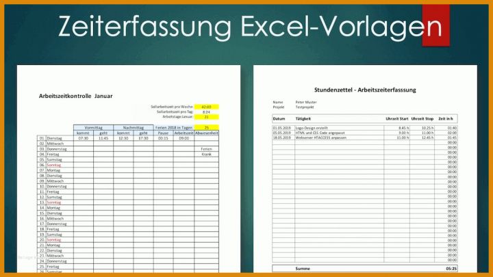 Kreativ Excel Vorlagen Zeiterfassung Kostenlos 1138x640
