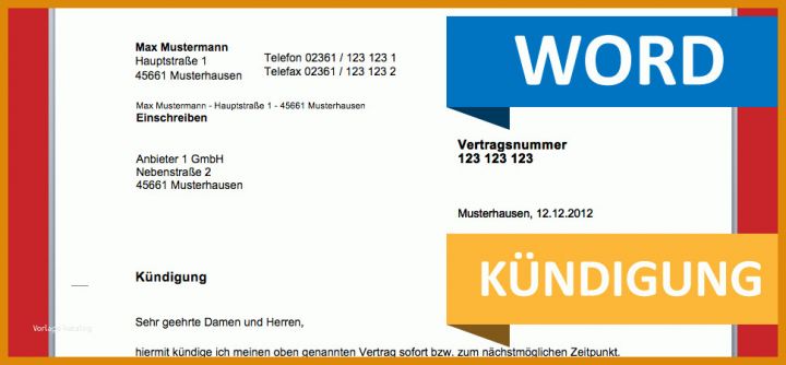 Staffelung Kündigung Strom Vorlage Word 970x450