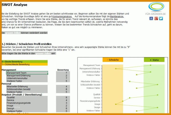 Neue Version Swot Analyse Vorlage 973x656