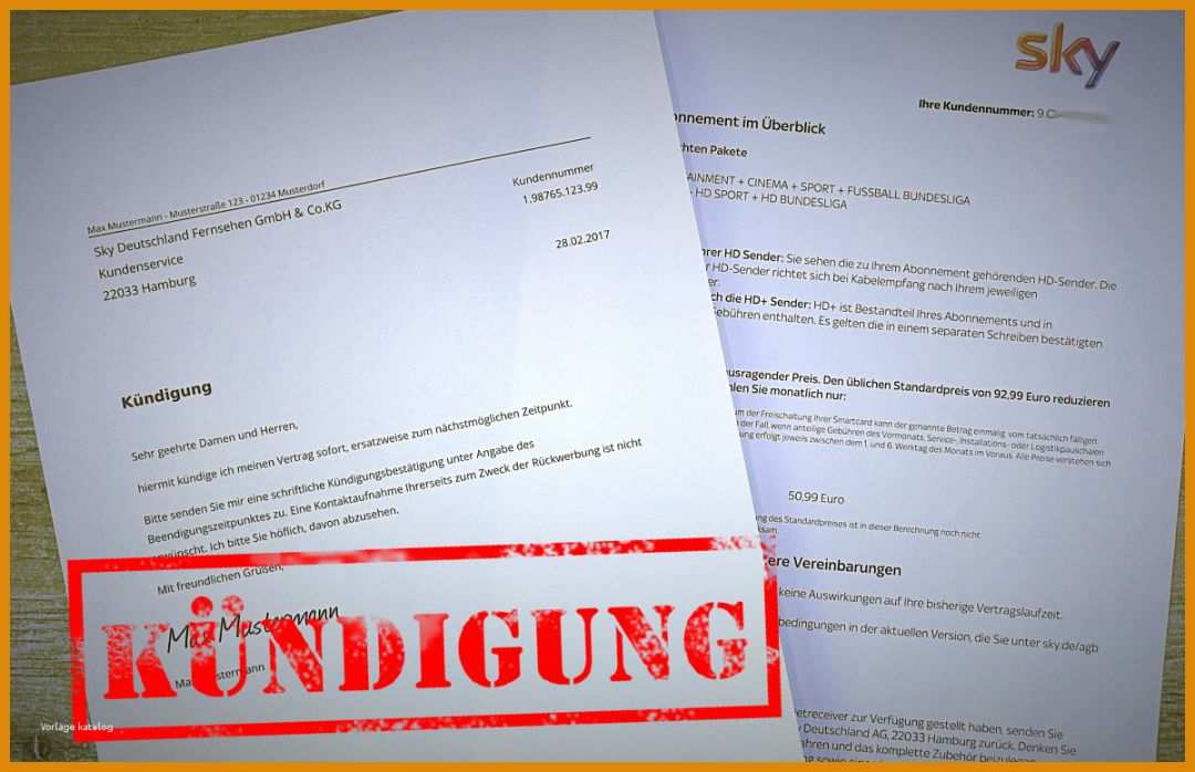 Limitierte Auflage Kündigungsschreiben Sky Vorlage Pdf 1200x775