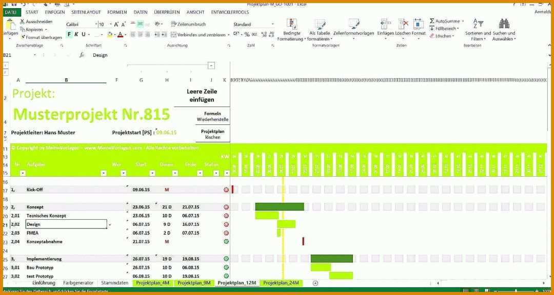 Bemerkenswert Projektplan Excel Vorlage 2018 1824x972