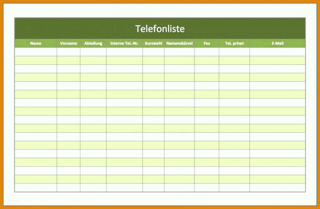 Fantastisch Telefonliste Excel Vorlage Kostenlos 1764x1153