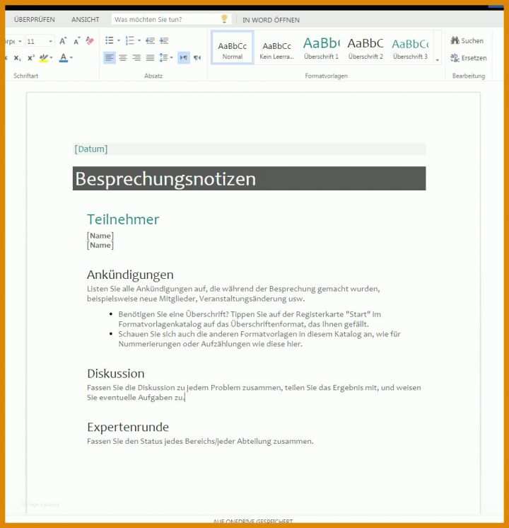 Hervorragen Besprechungsprotokoll Vorlage Word 2010 980x1015