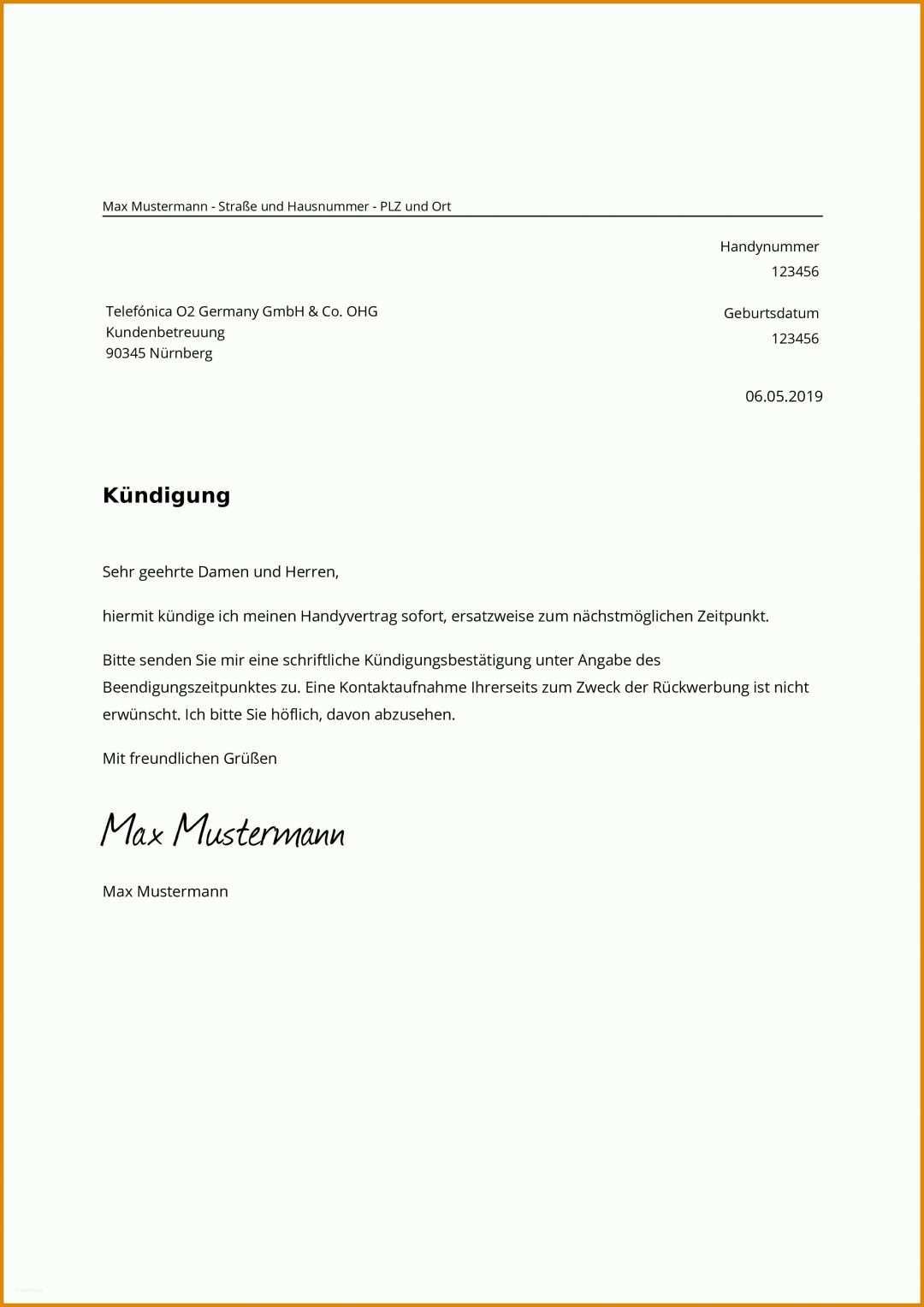 Einzahl Handyvertrag Kündigen Vorlage Pdf 2480x3508