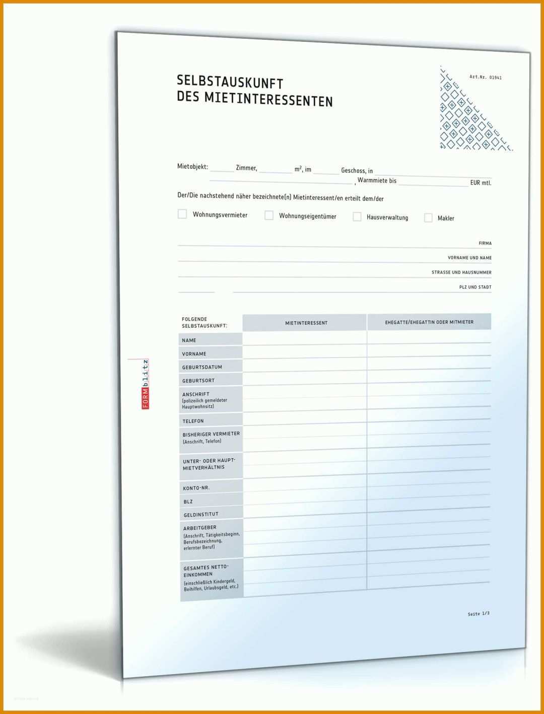 Allerbeste Vorlage Selbstauskunft Commerzbank 1600x2100