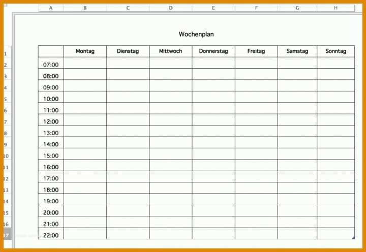 Beste Arbeitsplan Vorlage 1007x694