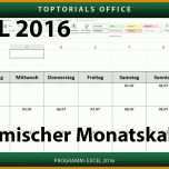 Empfohlen Excel Vorlage Monatskalender 1280x720