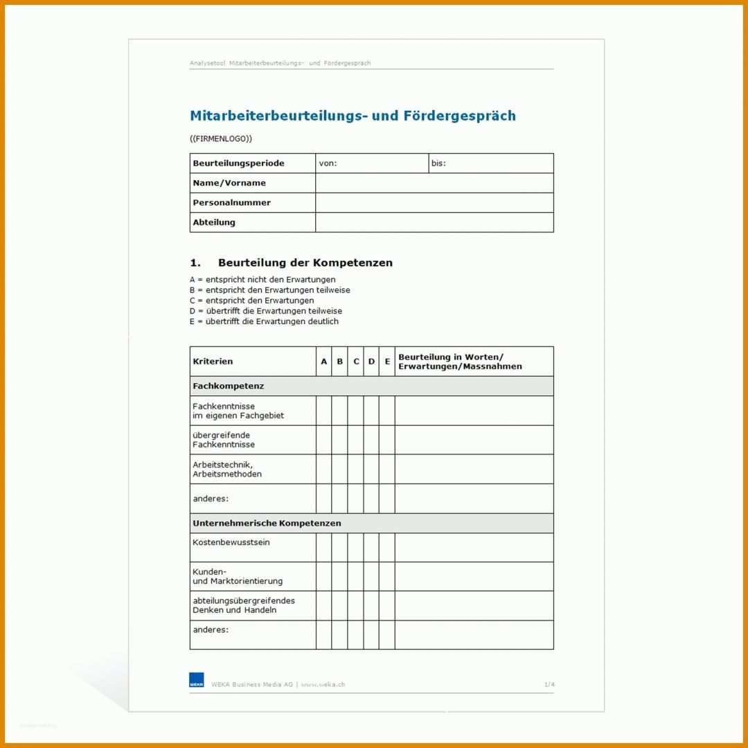 Kreativ Mitarbeiterbeurteilung Vorlage 1500x1500