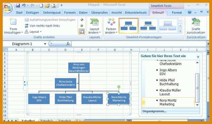 Bemerkenswert Organigramm Erstellen Excel Vorlage Kostenlos 773x454