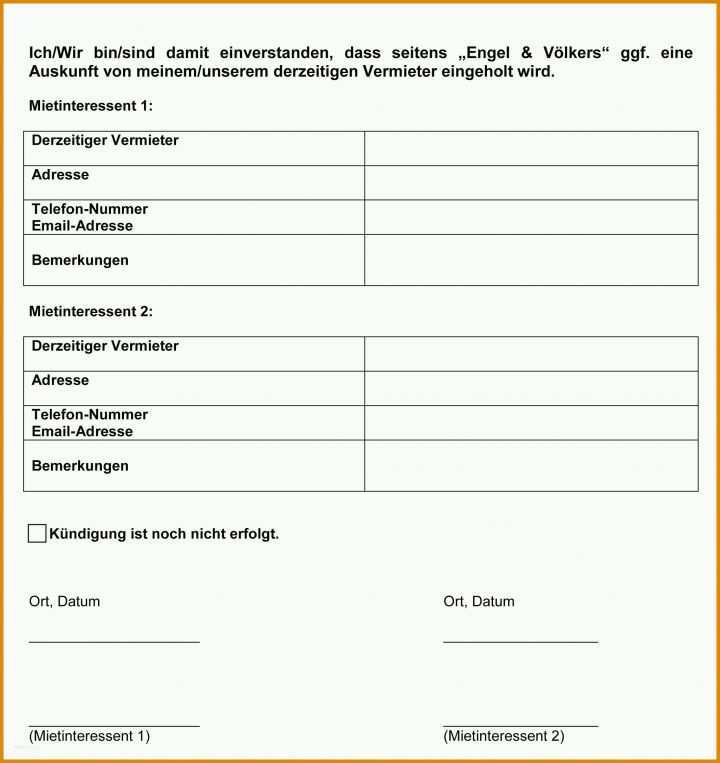 Großartig Vorlage Mieterselbstauskunft 2049x2172