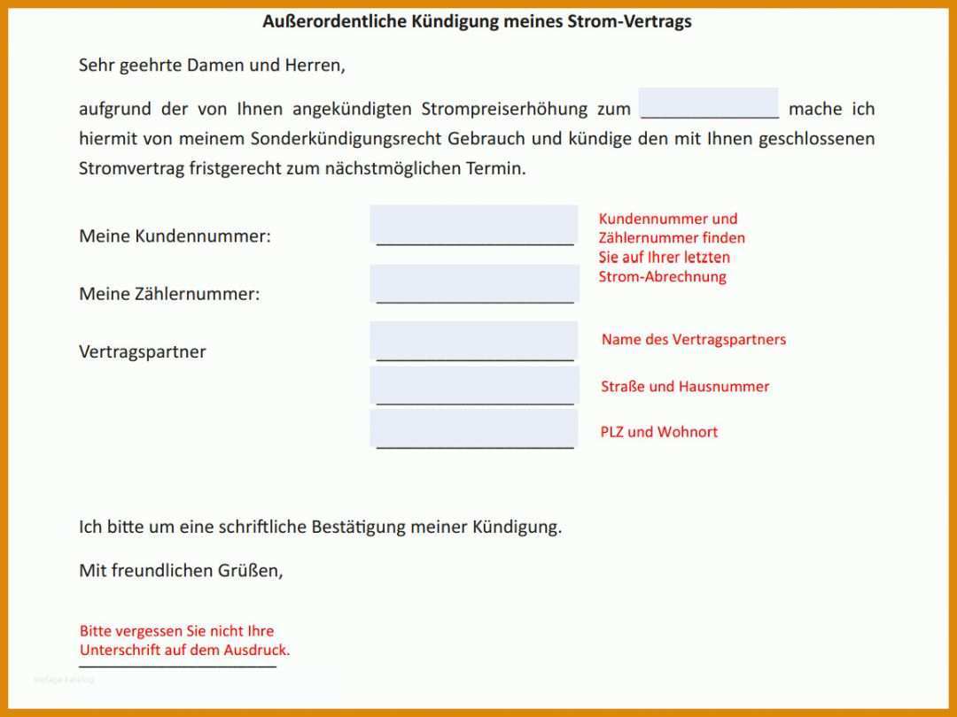 Auffällig Kündigung Stromanbieter Vorlage Pdf 1157x868