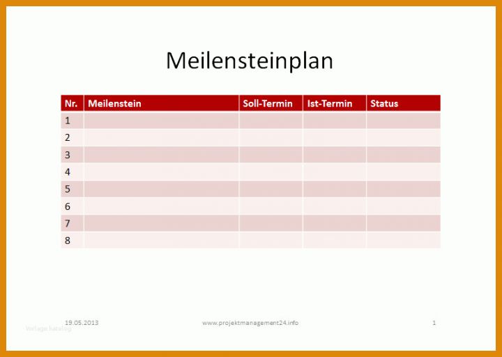 Einzigartig Meilensteinplan Vorlage 799x568