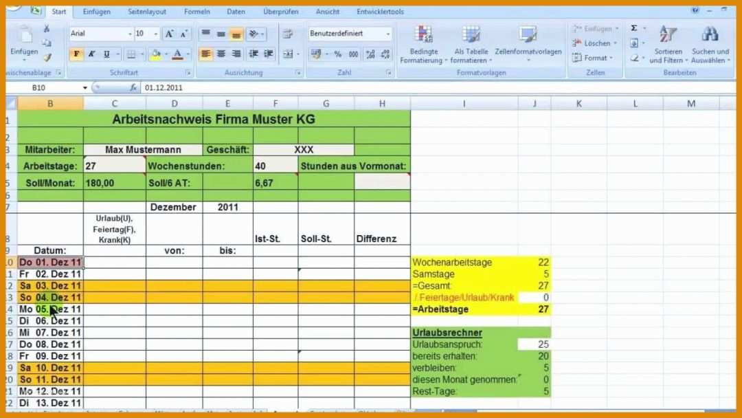 Kreativ Zeiterfassung Vorlage Excel Kostenlos 1280x720