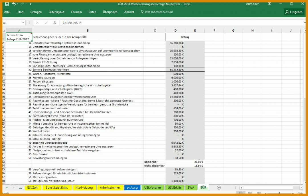 Empfohlen Einnahmen überschuss Rechnung Vorlage 1285x820