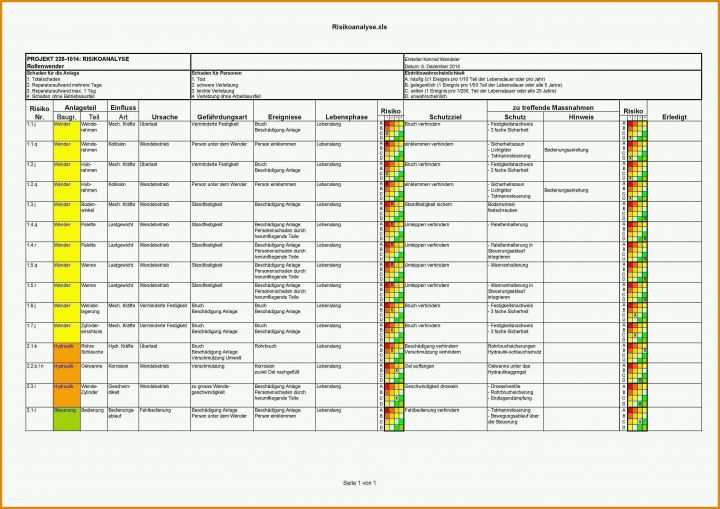 Original Risikobeurteilung Vorlage Excel 3308x2338