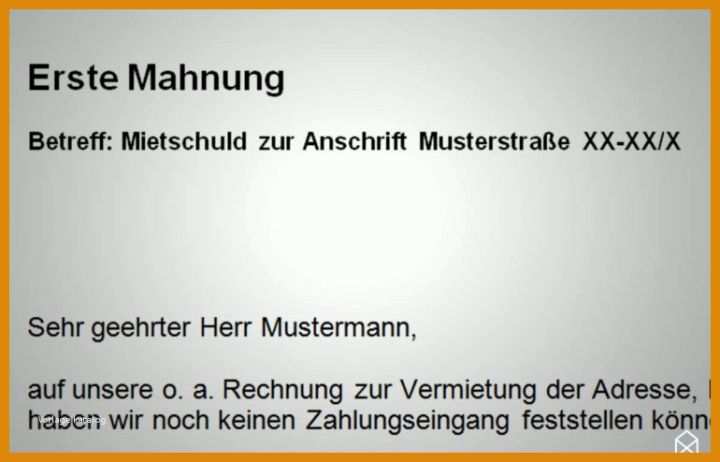 Mahnung Miete Vorlage Mahnung Wohnung