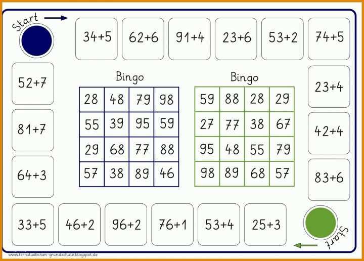 Wunderbar Mathe Bingo Grundschule Vorlage Kostenlos Für Sie