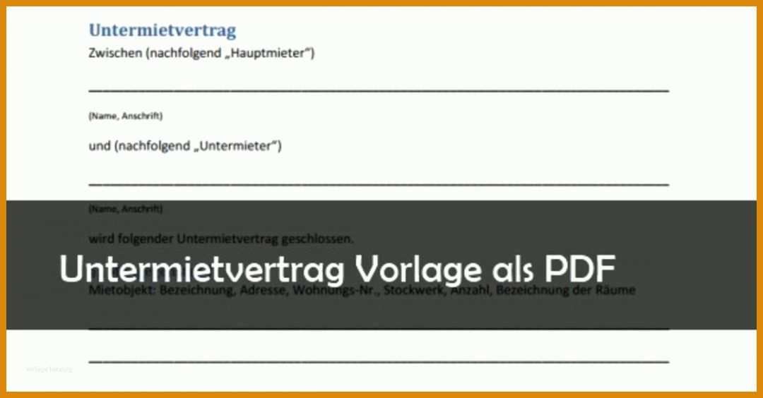 Modisch Untermietvertrag Vorlage Pdf 1200x627