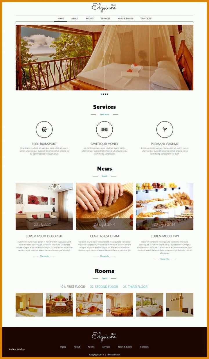 Original Hotel Homepage Vorlagen 965x1655