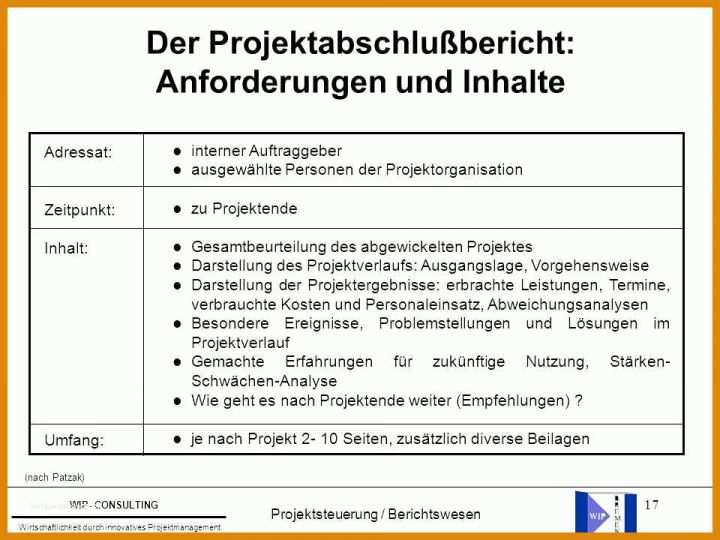 Staffelung Projektbericht Vorlage 960x720