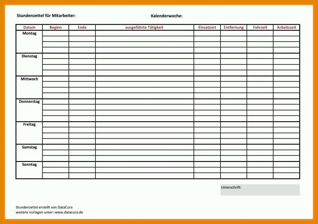 Bestbewertet Stundenzettel 2018 Vorlage 1086x765