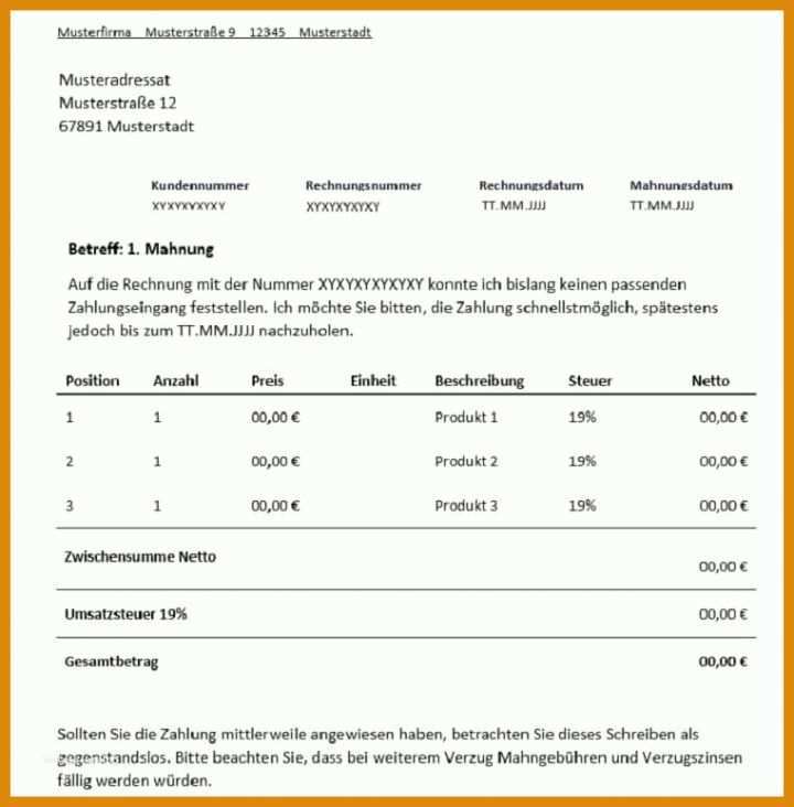 Fantastisch 3 Mahnung Vorlage 761x774