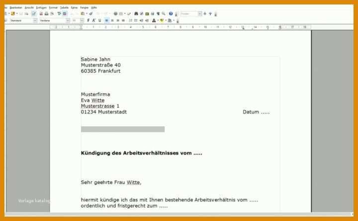 Angepasst Kündigungsschreiben Arbeitnehmer Vorlage Kostenlos Word 800x495