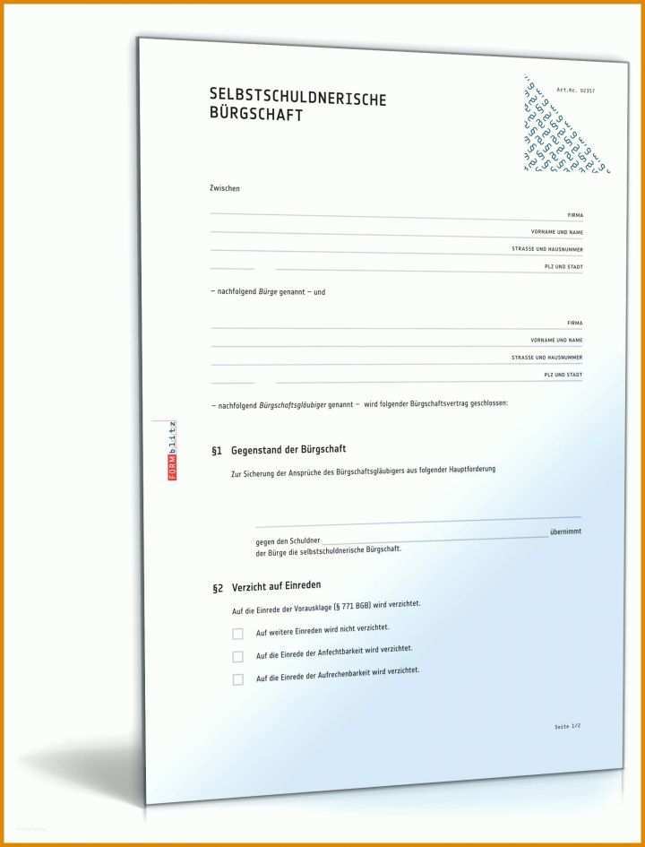 Bemerkenswert Mietbürgschaft Vorlage Doc 1600x2100