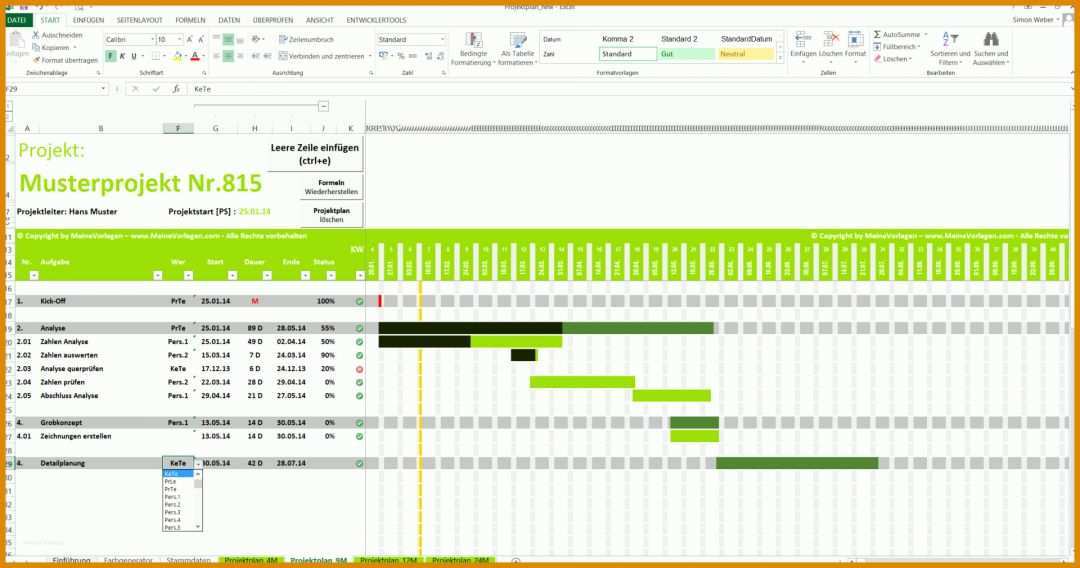 Rühren Projektplan Excel Vorlage Kostenlos 1920x1010