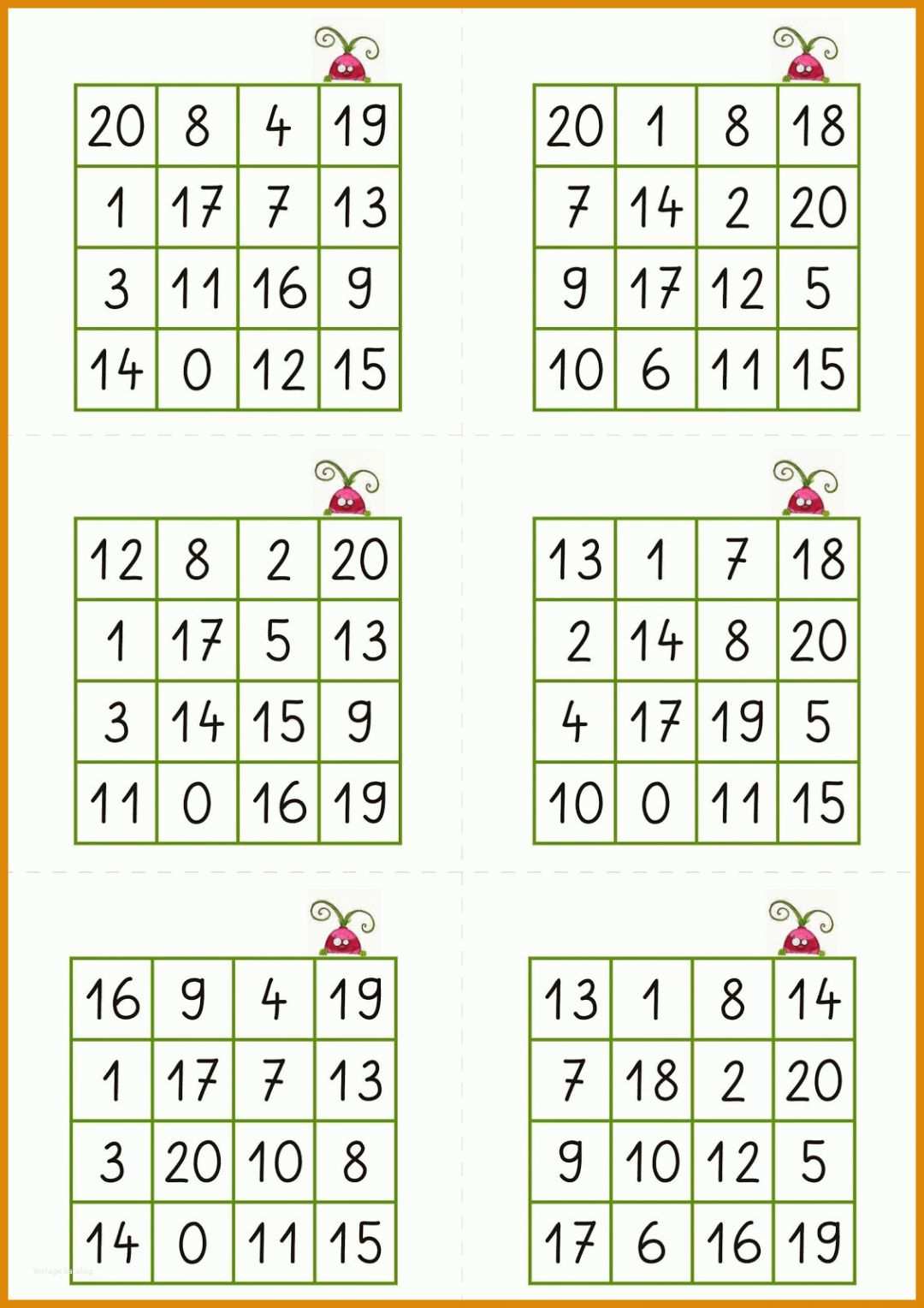 Einzigartig Mathe Bingo Grundschule Vorlage 1131x1600