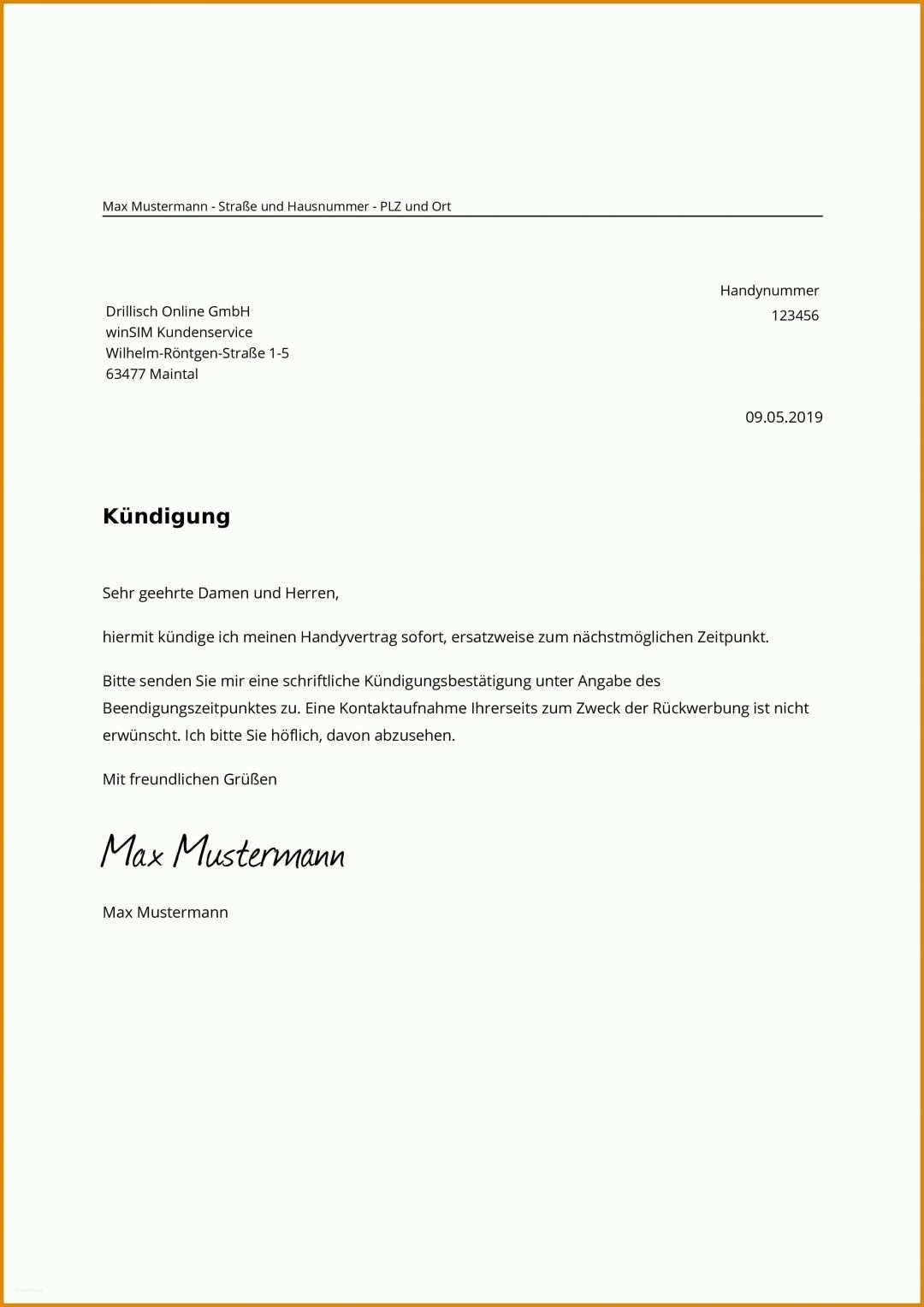 Toll Klarmobil Kündigen Vorlage Word 2480x3508