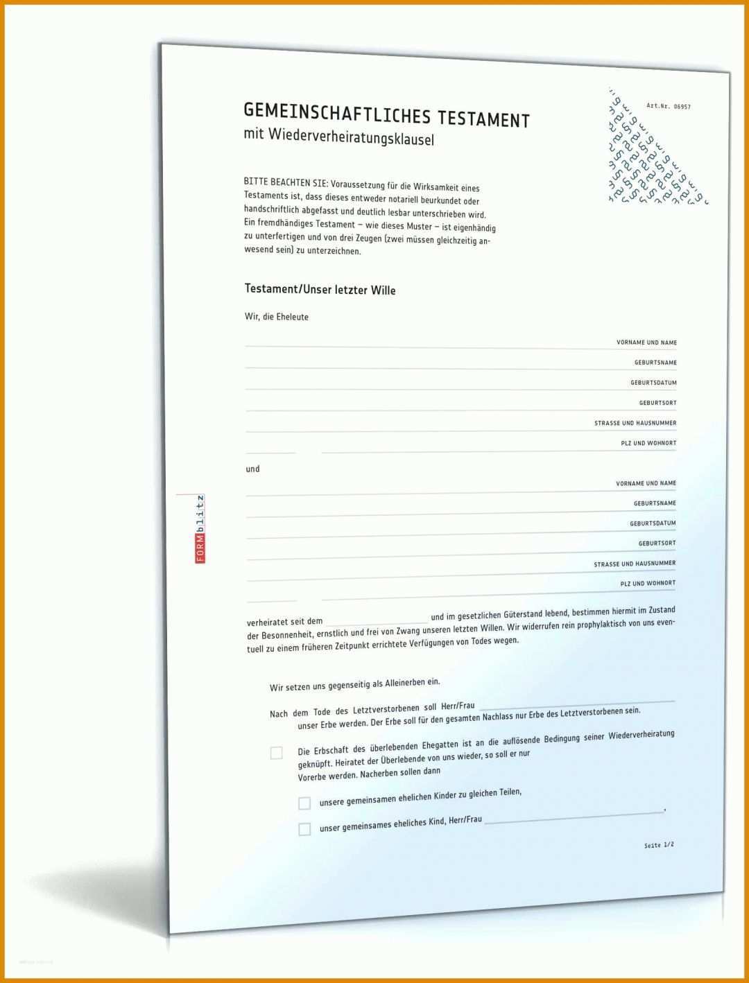 Neue Version Handschriftliches Testament Vorlage 1600x2100