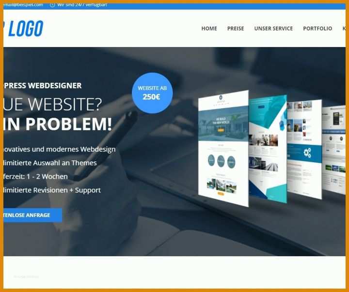 Ausnahmsweise Landing Page Vorlage 1024x857